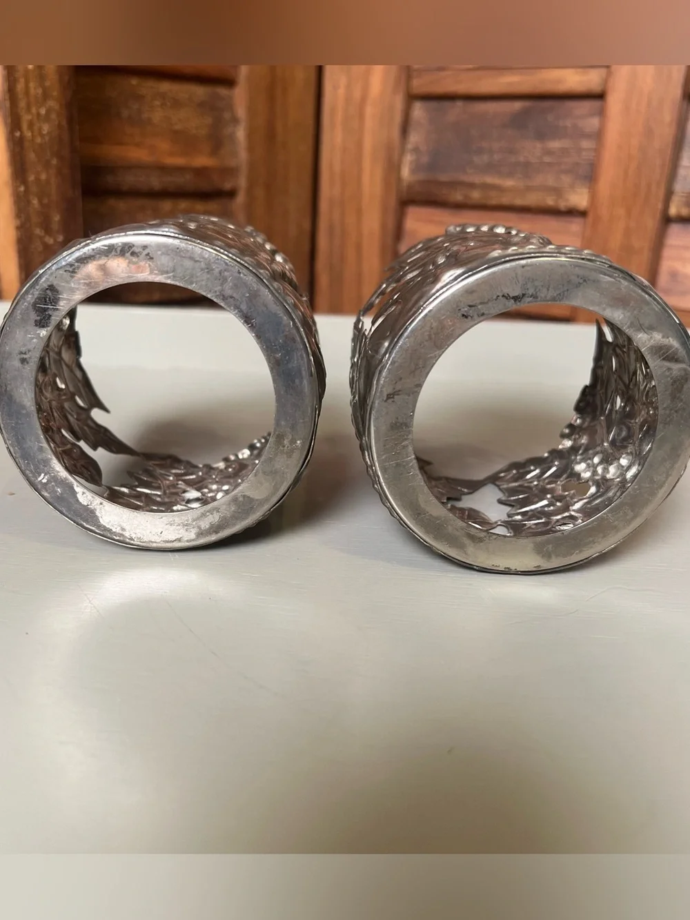 Metal Holly Leaf Candle Holders. Decorative Set of 2
